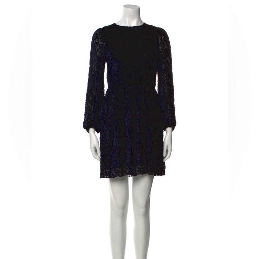Michael Kors Collection - Navy & Black Velvet Burnout Boho Dress - size 4 - EUC